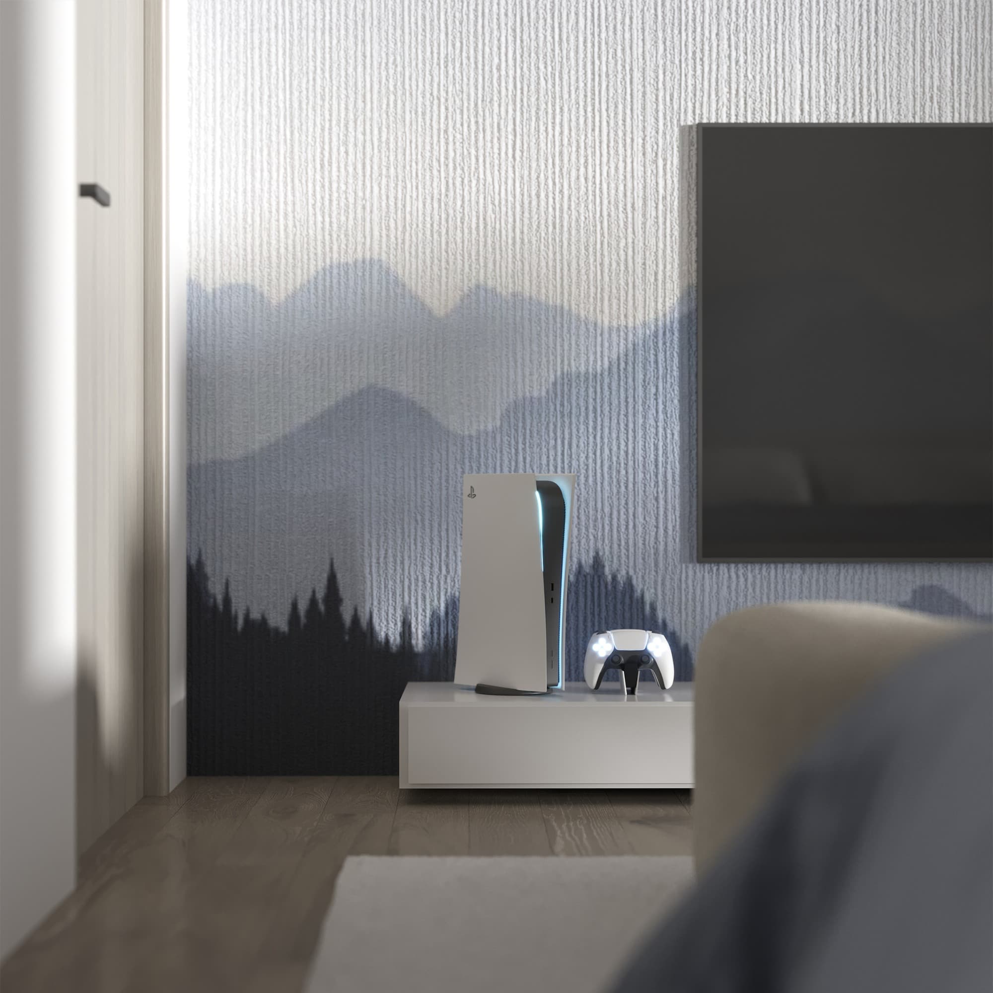 Mountain mural detail