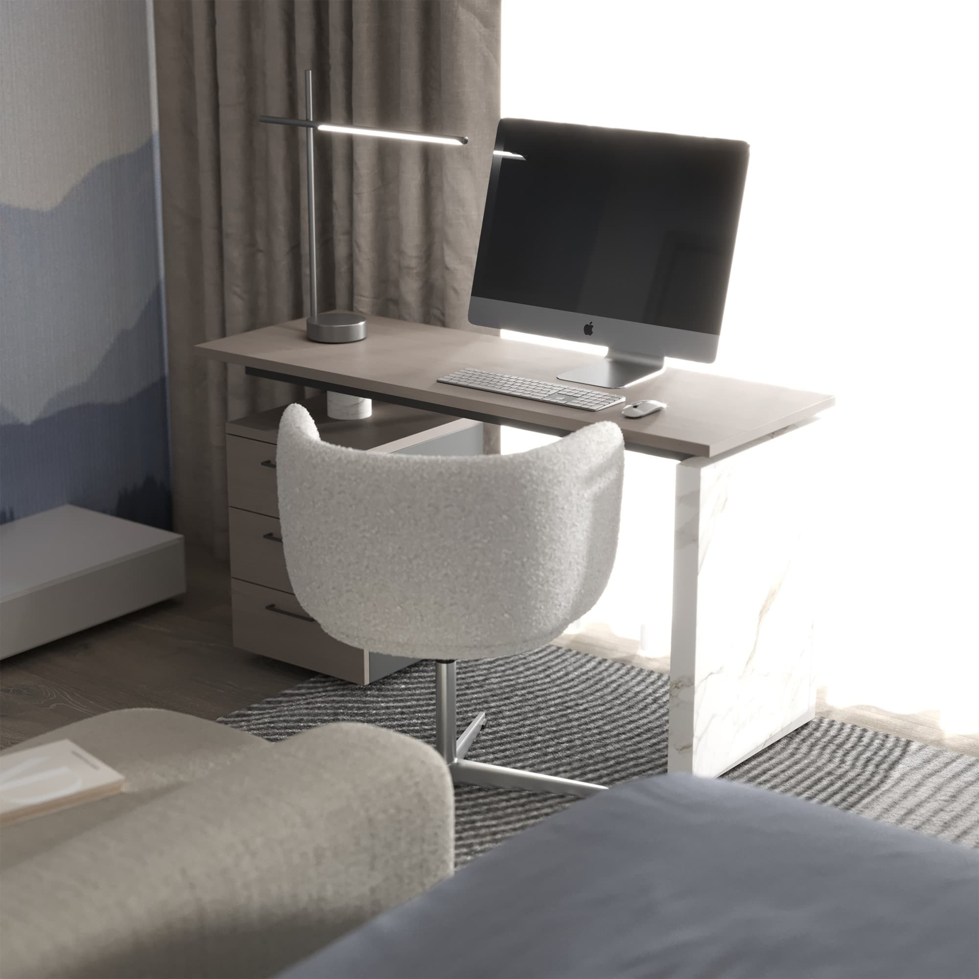 Integrated desk detail