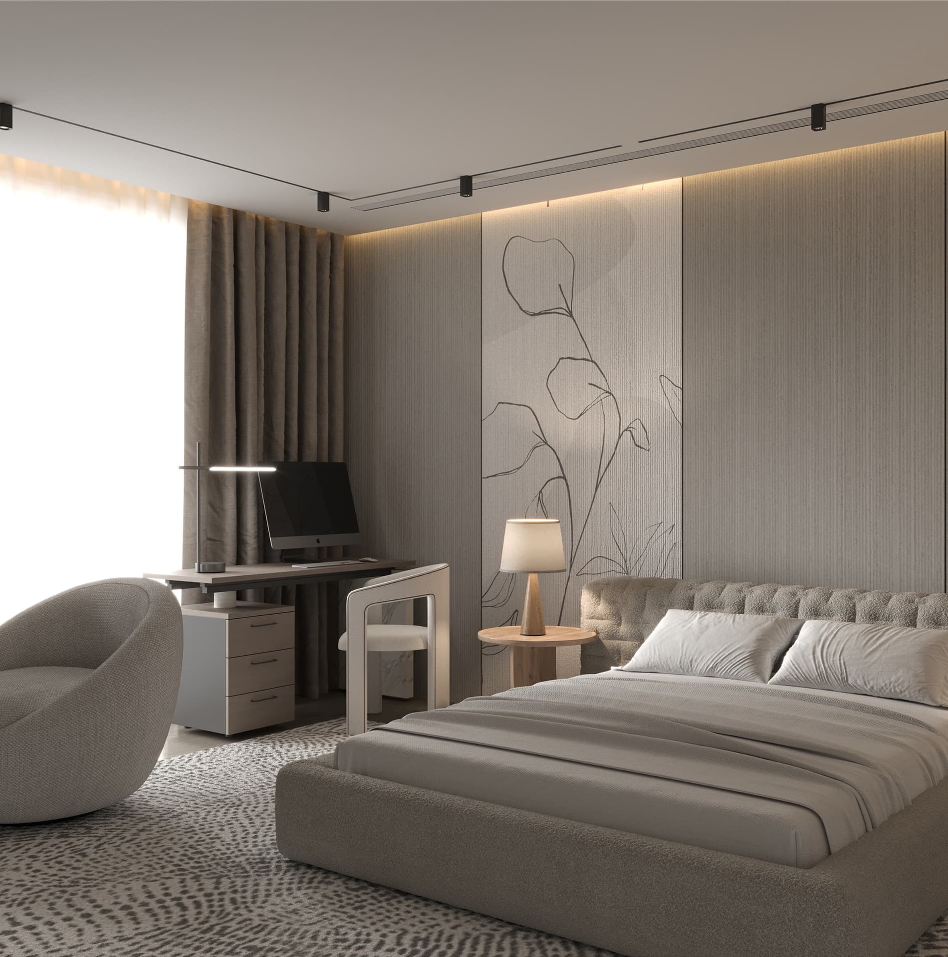 Bedroom and lounge view