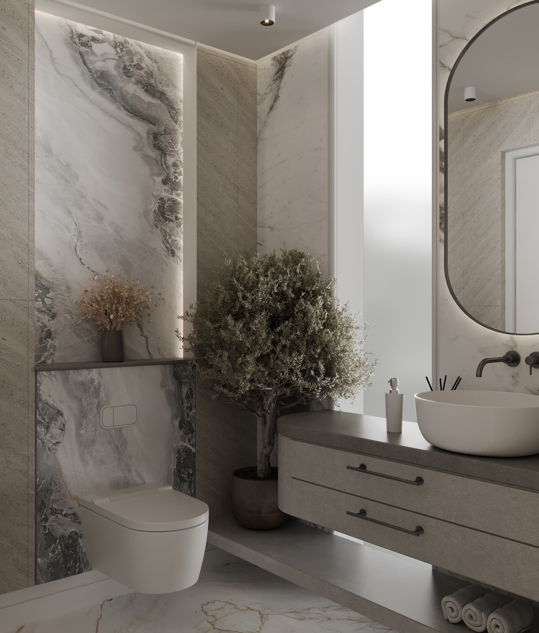 Stone and vanity detail